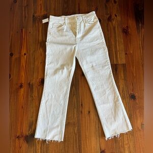 28" inseam; 16" leg opening; 10 1/2" front rise; 11 1/2" back rise (size 29) But